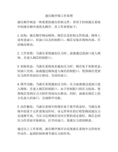 液压顺序阀工作原理