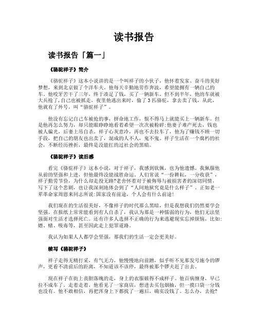 读书报告精选四篇