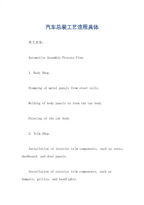 汽车总装工艺流程具体