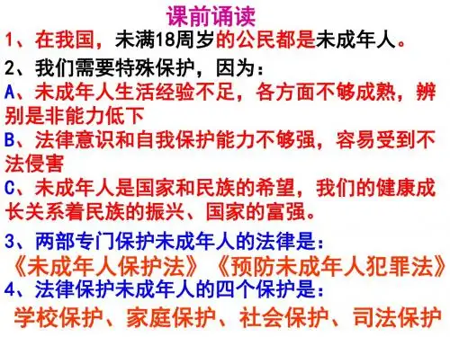 政治七年级下鲁教版7.16.2《未成年人的自我保护》课件