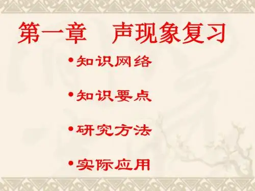 八年级物理上册第一章声现象复习课件(苏科版)