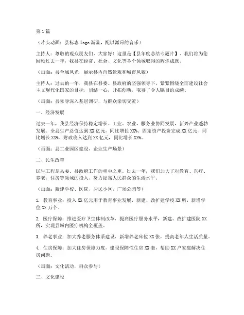 县年度总结专题片(3篇)