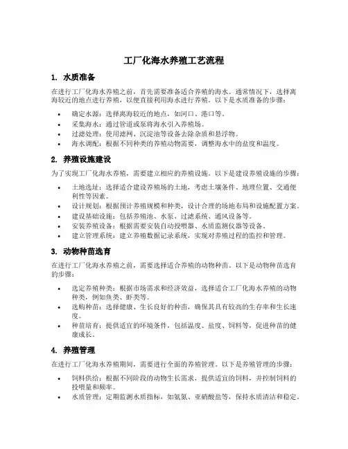 工厂化海水养殖工艺流程