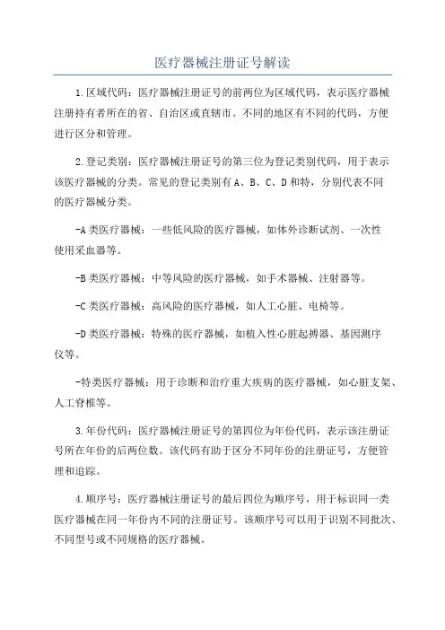 医疗器械注册证号解读