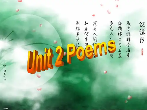 人教版高二英语选修6Unit 2 Poems Grammar课件