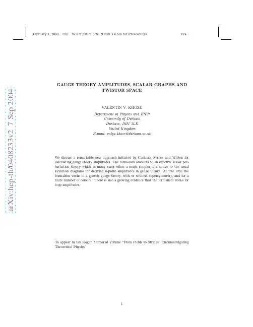 Gauge Theory Amplitudes, Scalar Graphs and Twistor Space