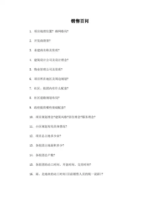 房地产销售百问百答