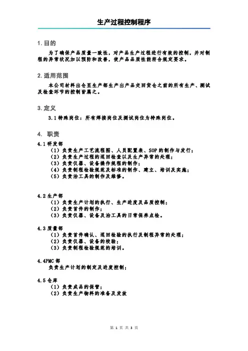生产过程控制程序