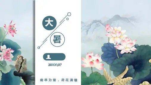 中国风大暑节气通用PPT模板