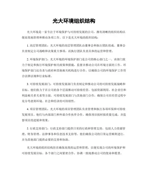 光大环境组织结构