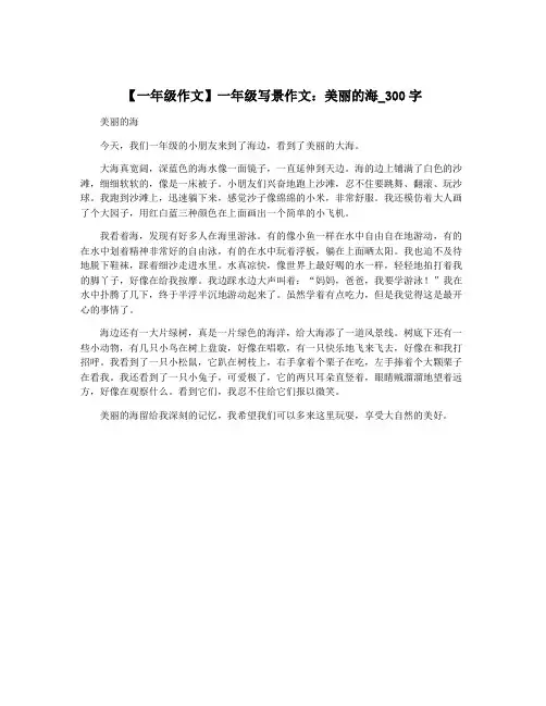 【一年级作文】一年级写景作文：美丽的海_300字