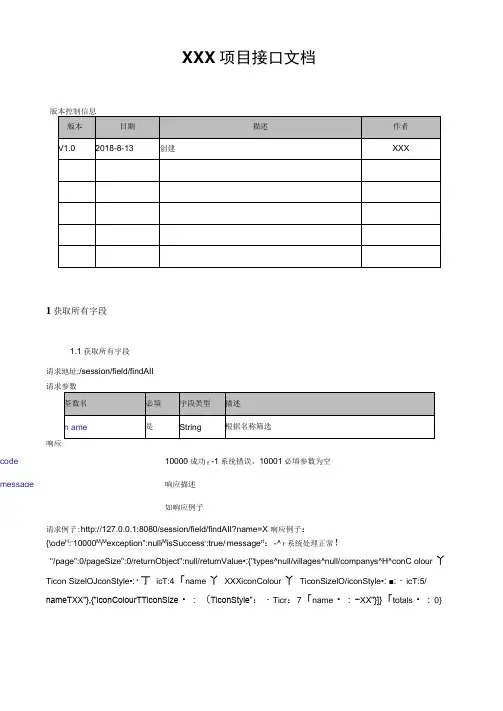 开发接口文档-API文档模板