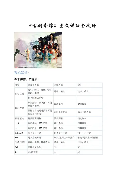 古剑奇谭详细全攻略