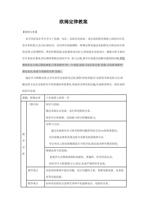探究电阻上的电流和两端电压的关系