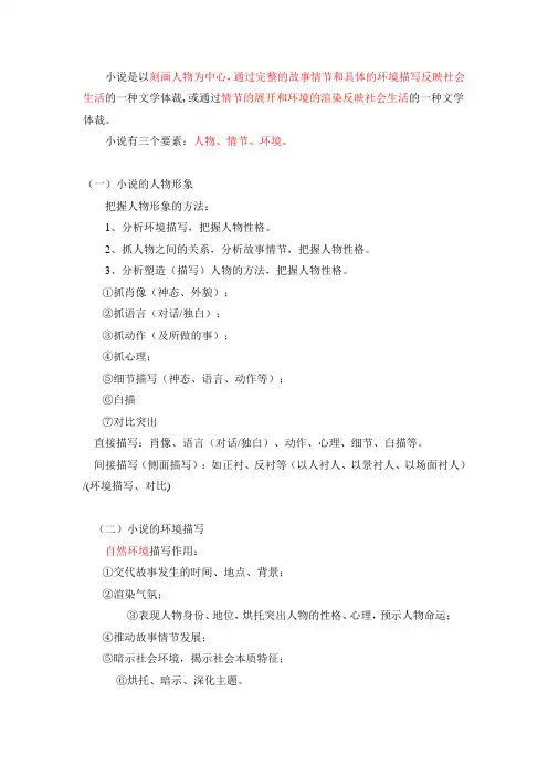 小说三要素