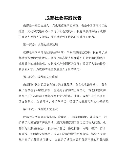 成都社会实践报告