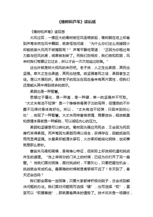 《橡树和芦苇》读后感