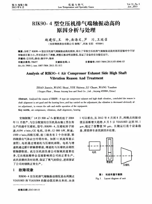 RIK90-4型空压机排气端轴振动高的原因分析与处理