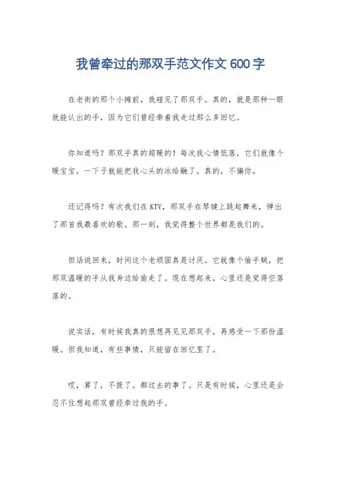 我曾牵过的那双手范文作文600字
