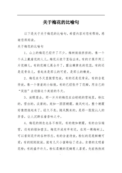 关于梅花的比喻句