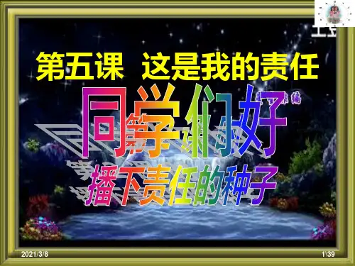 人民版政治九年级(全一册)第五课+《这是我的责任》+第2课时+播下责任的种子(PPT39张)剖析