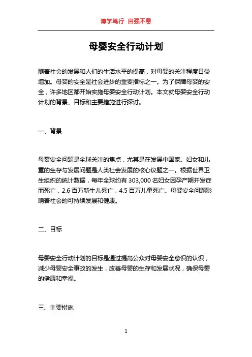 母婴安全行动计划