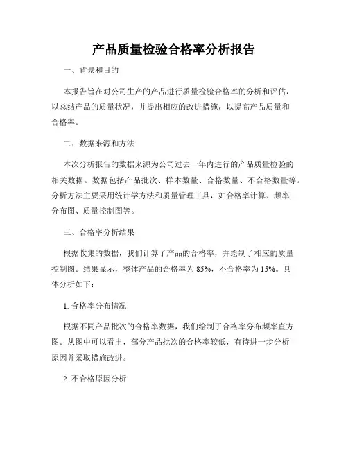 产品质量检验合格率分析报告
