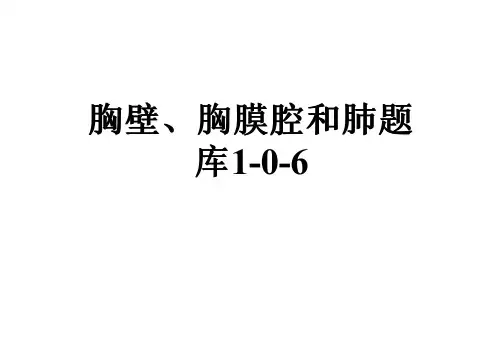 胸壁、胸膜腔和肺题库1-0-6