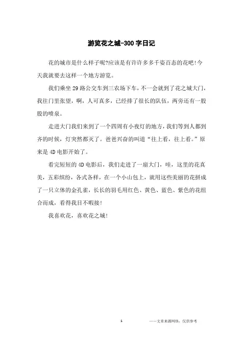 游览花之城-300字日记