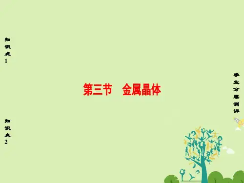 高中化学第3章晶体结构与性质第3节金属晶体课件新人教版选修31