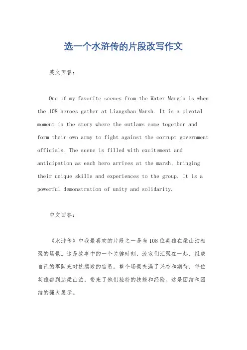 选一个水浒传的片段改写作文