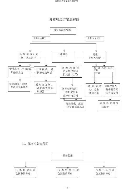各种应急预案流程纲要图