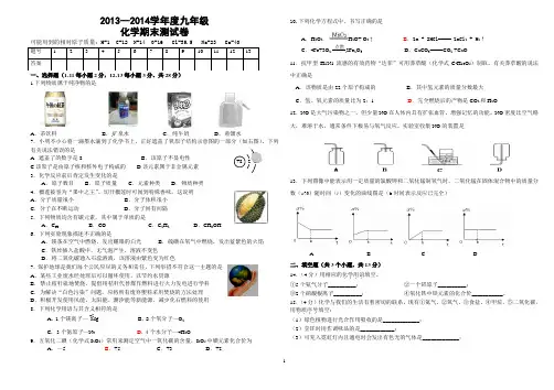 2013--2014学年度九年级化学期末测试卷