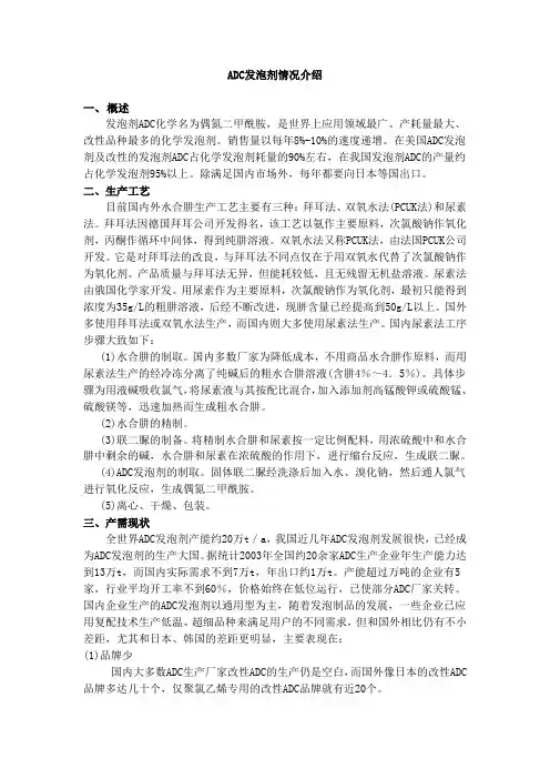 ADC发泡剂汇报