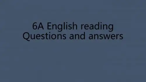 牛津上海英语六年级上册 Unit3reading(共19张PPT)