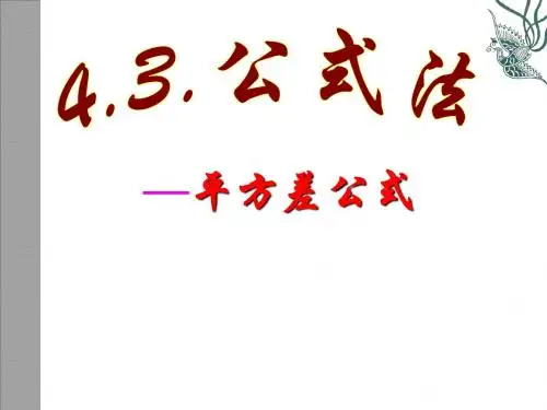 北师大版八年级数学下册课件：4.3 用平方差公式因式分解 (共16张PPT)