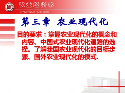 农业经济学之农业现代化PPT模板
