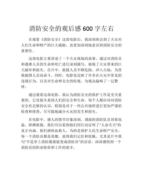 消防安全的观后感600字左右