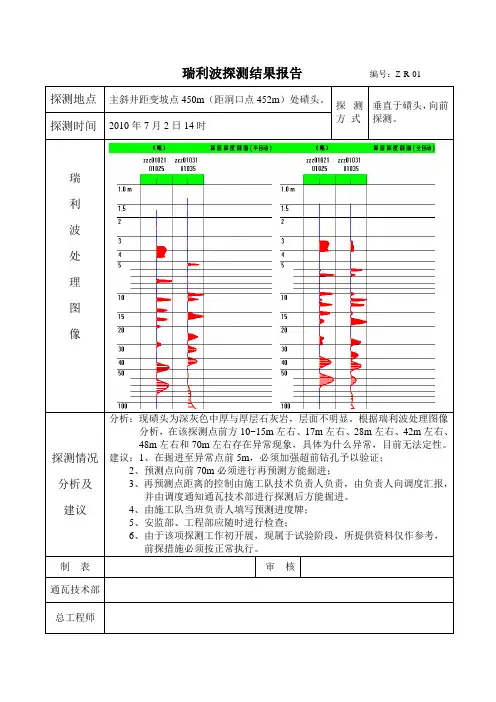 瑞利波探测结果报告样本