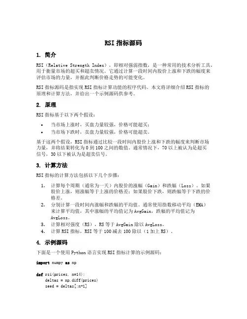 rsi指标源码