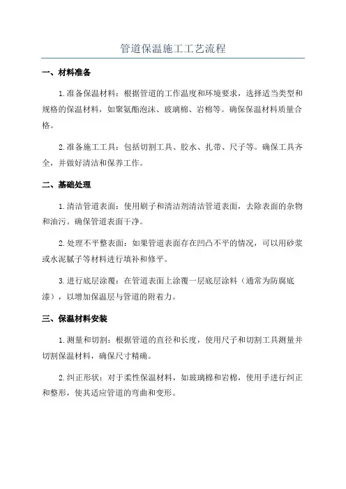 管道保温施工工艺流程