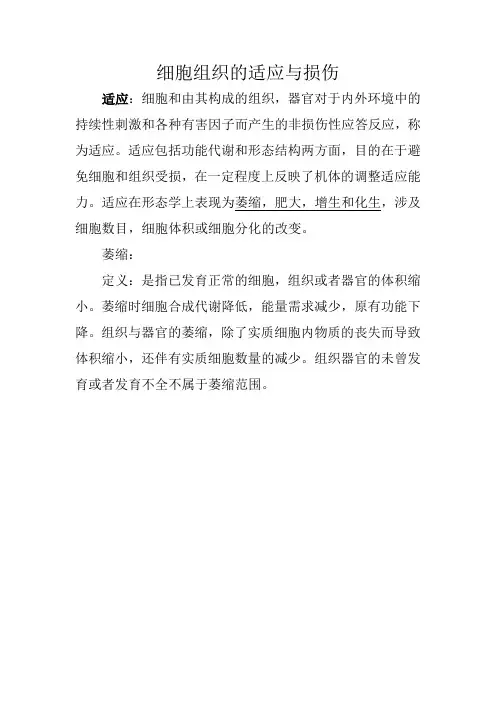 细胞组织的适应与损伤