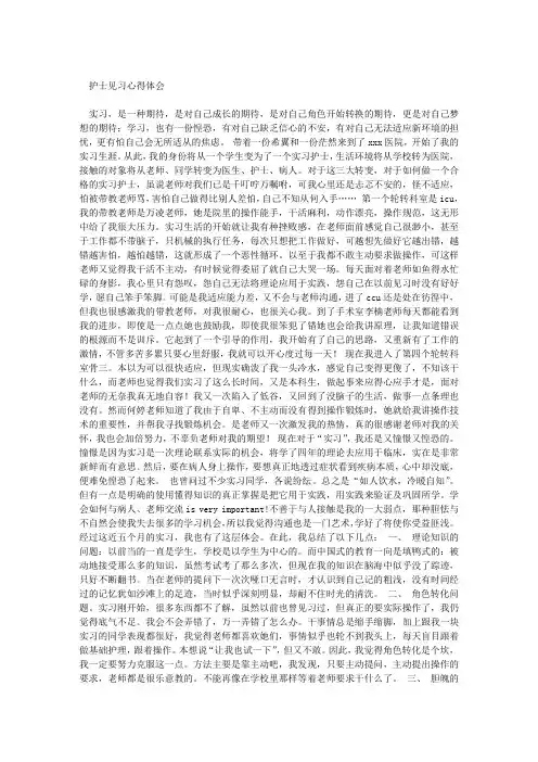 护士见习心得体会