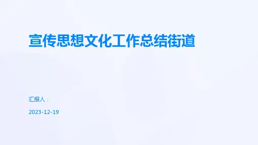 宣传思想文化工作总结街道