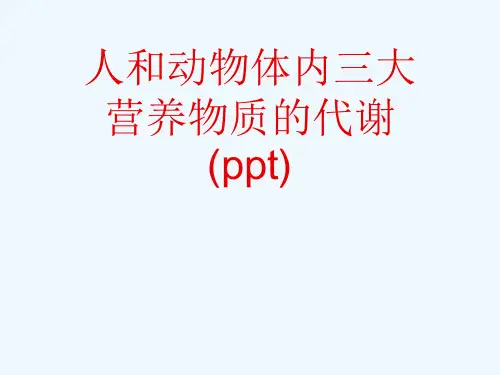 人和动物体内三大营养物质的代谢(ppt)