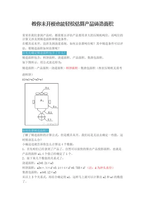 教你未开模也能轻松估算产品铸造面积