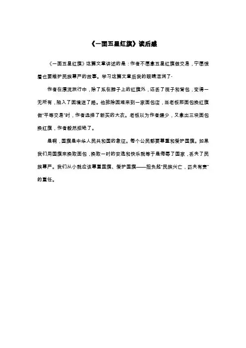 《一面五星红旗》读后感_五年级读后感