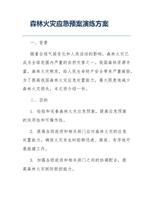 森林火灾应急预案演练方案