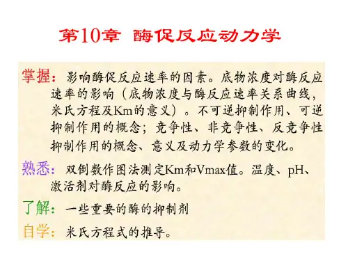 第10章 酶促反应动力学