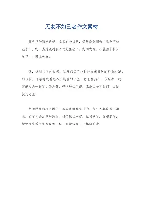 无友不如己者作文素材